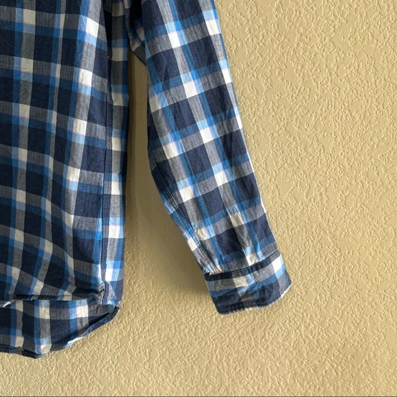 GRAYSON Womens Sz 3 M The Hero Button Down Blue Plaid Nautical Casual Relaxed - Picture 2 of 7